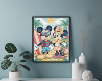 Mick3y Mouse Cross Stitch Pattern - Unique Cartoon Character Cross Stitch Pattern for Your Children's Rooms-Minnie Mous3 Cross Stitch