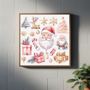 Christmas Themed Cross Stitch Pattern|Digital Download|Christmas Decoration and Craft Project -Canvas Pattern Suitable for Home Decoration