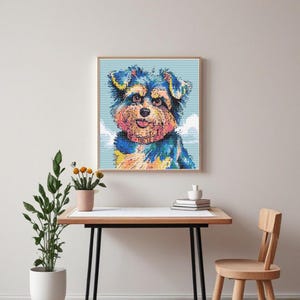 Yorkshire Terrier Dog Cross Stitch-Watercolor Dog Cross Stitch-Hoop Art-Easy Cross Stitch-Cross Stitch Pattern-Instant Download Pdf Pattern