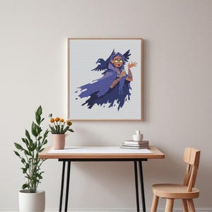 Halloween Cross Stitch-Witch  Embroidery File-Gothic Cross Stitch -Spooky Cross Stitch-Instant Download-Gothic  Digital Cross Stitch Pattern