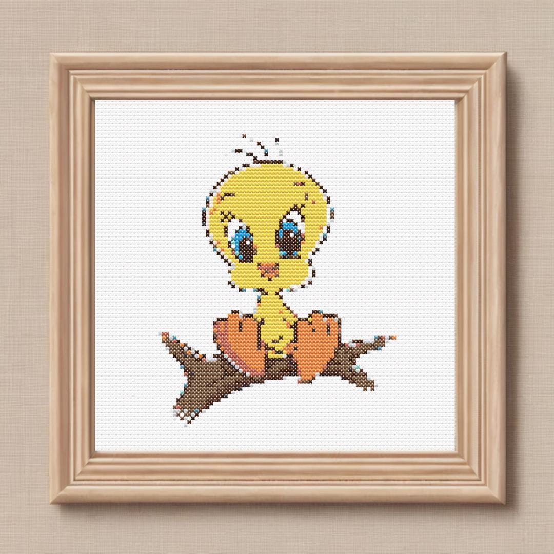 Cute Tweety Bird Cross Stitch Pattern-adorable Cartoon Design-fun