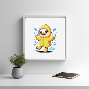 Dancing Duck Cross Stitch Pattern: Kawaii Cottagecore Embroidery (Digital Download)