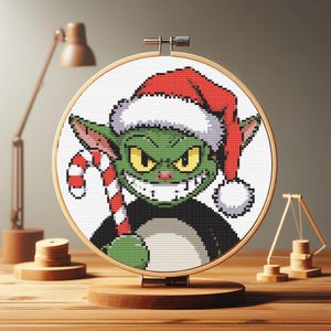 Christmas Grinch Counted Cross Stitch PDF Pattern-Festive Holiday Stitch Pattern-Hand Embroidery-Merry Christmas Cross Stitch