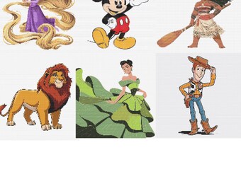 17 Piece Cardboard Character Pack-disn3ey Characters Pack-hoop Art