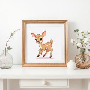 Cute Deer Cross Stitch Pattern-Bambi Cartoon Character Embroidery File-Modern Cross Stitch-Hoop Art
