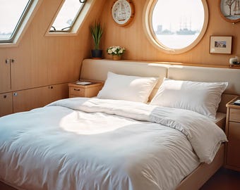 Custom Boat Duvet Cover with Easy-Change 3-Sided Zipper | CloudSoft Marine Fabric