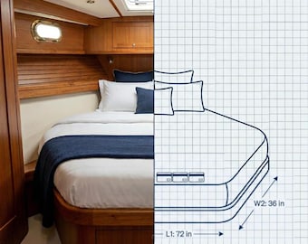Custom Boat Mattress Measurement Blueprint | Digital Pattern & Exact Quote for V Berth Bedding