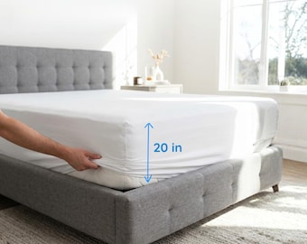 Custom 20" Deep Pocket Fitted Sheet, CloudSoft Microfiber, Secure Lock Fit