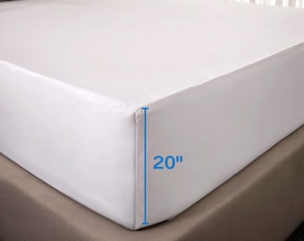 Sábana bajera ajustable de 20" con bolsillo extra profundo / 100% algodón / Tamaño personalizado / PremaCotton