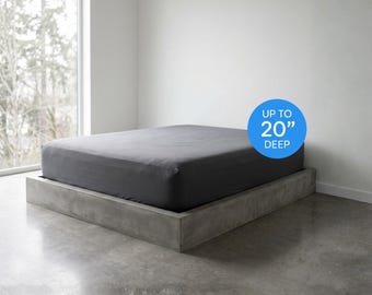 Custom Deep Pocket Fitted Sheet - Cooling BreezePlus Cotton Blend - Any Size Up to 20”