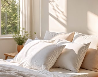 PremaCotton Snow White Pillow Cases: 100% Cotton with Hidden Zipper - OEKO-TEX Certified