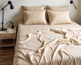 EcoLuxe Fitted Sheet | 100% Organic Cotton | 360 Elastic, 12 inch/30 cm Deep Pocket
