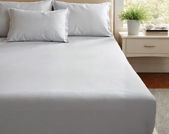 BreezePlus Cotton Blend Fitted Sheet: 360 Elastic, 12 inch/30 cm Deep Pocket