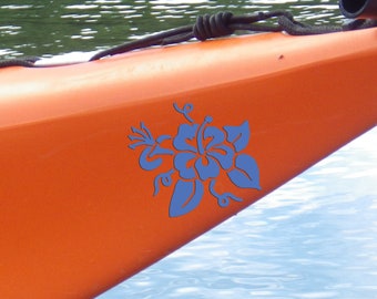 NEW! Tropical Hibiscus Decal, Kayak Decal, Medium