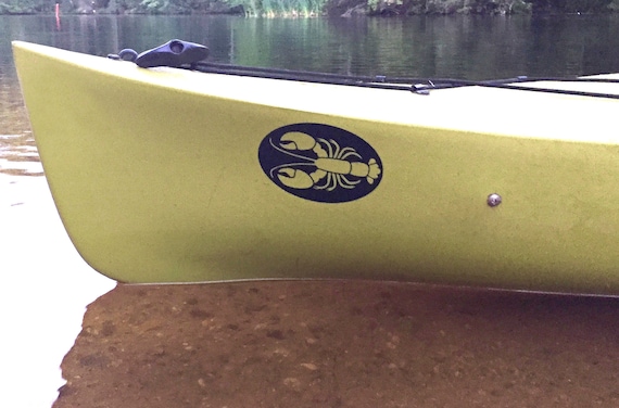 Lobster 2/Oval , MEDIUM black,  Kayak Decal