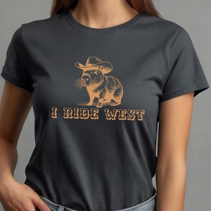 Cowboy - Cowgirl T-shirt Capybara, T-shirt Capybara, T-shirt animal T-shirt Capybara rétro, Jolie chemise Capybara, Cadeau Capybara, Cadeau pour amoureux des animaux