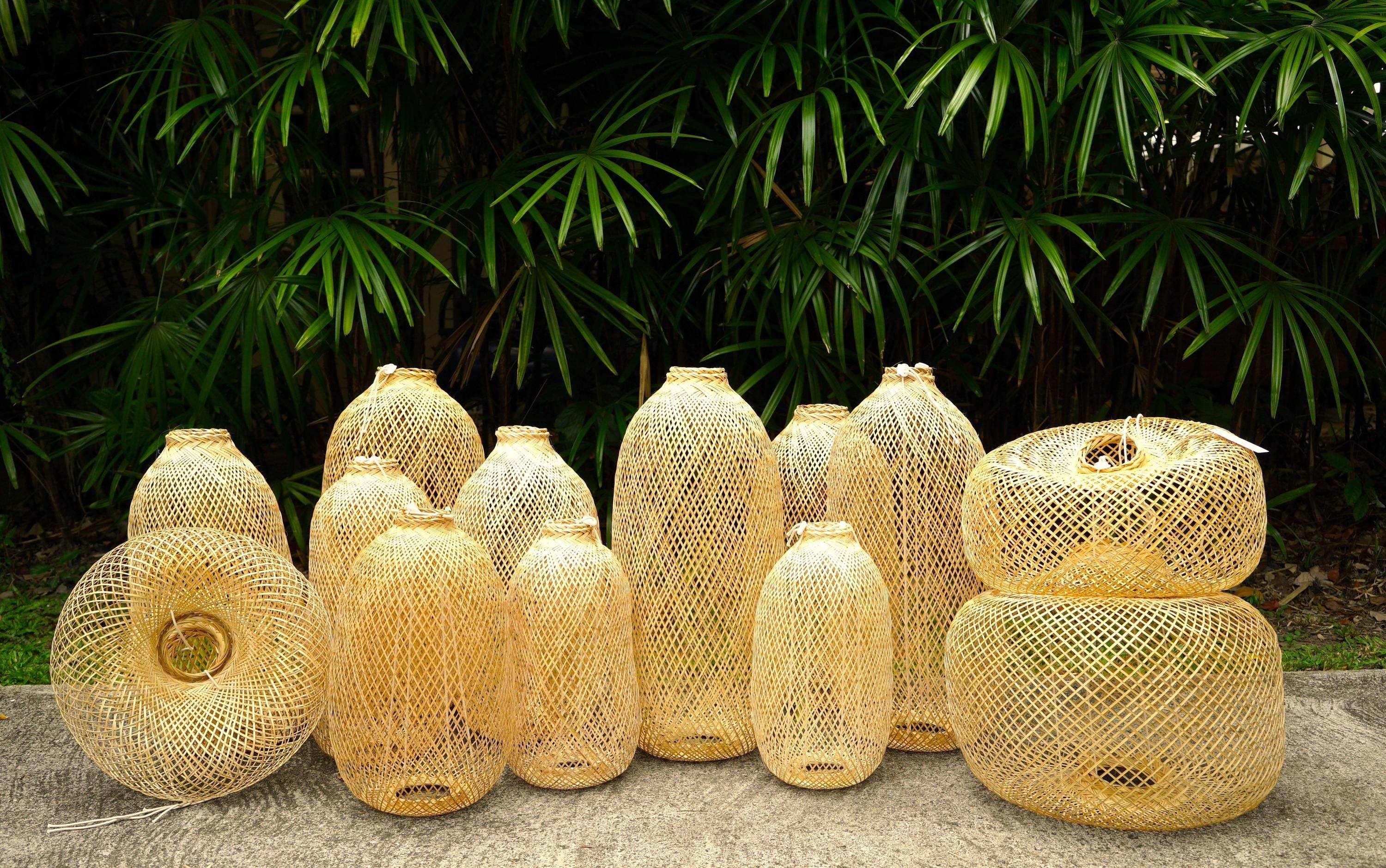 Bamboo Handmade Hanging Lamp - Natural Lights - Eco-Friendly Gift For Event Decoration - Wedding Restaurant Decor - Interior Exterior design