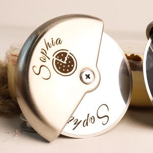 Personalized Pizza Cutter,Custom Stainless Steel Couples Pizza Cutter,Gift for Her Him,Housewarming Gift.