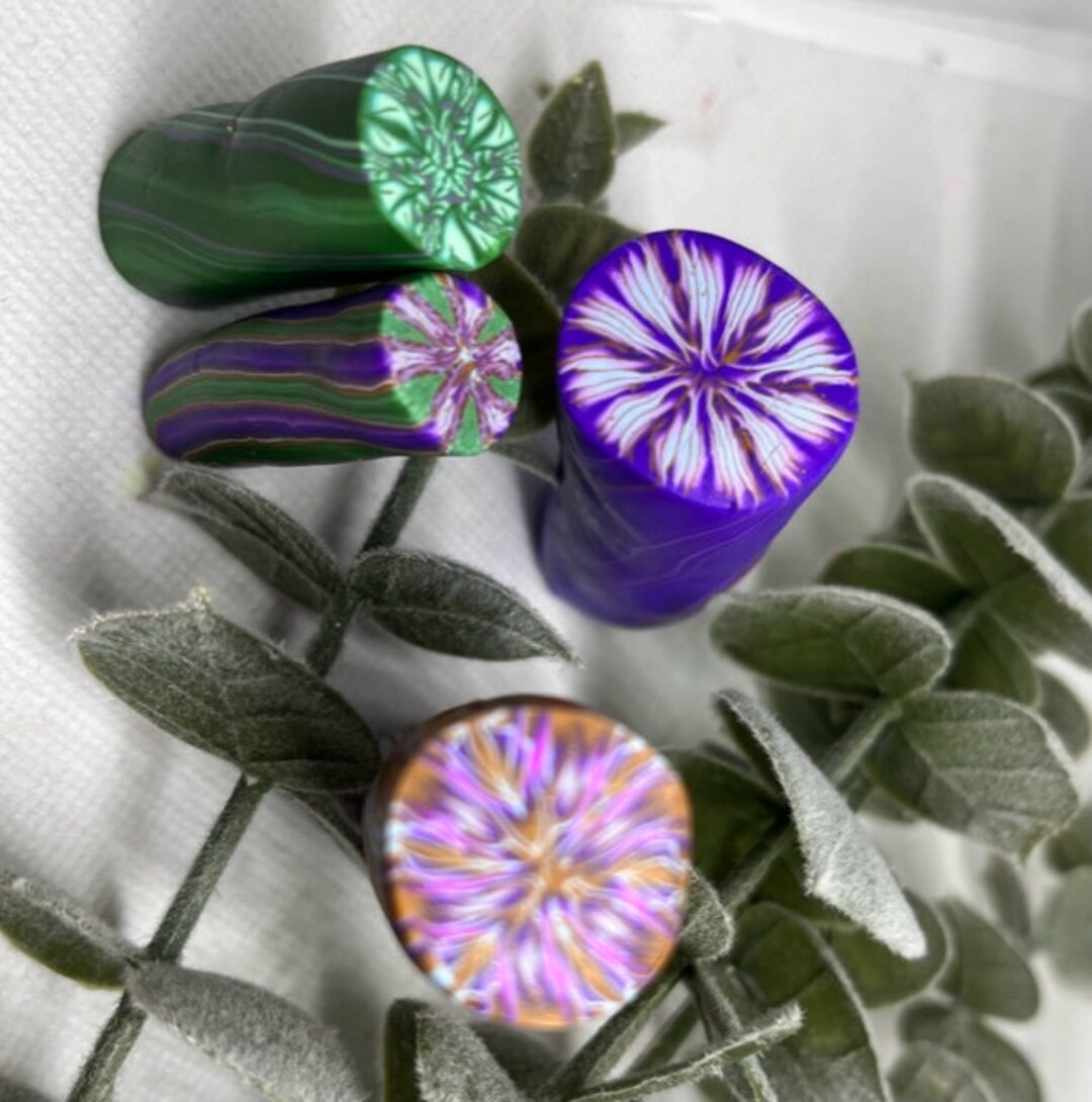 Dramatic Floral Cane Raw Polymer Clay Cane Unbaked Polymer Etsy
