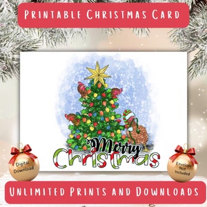 Printable Christmas Card, Chicken Card, Chicken Lover Card, Farm Holiday Card, Unique Xmas Card