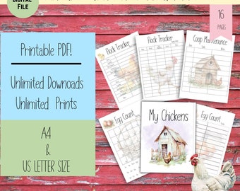Printable Chicken Journal, Complete Flock Record Book, Chicken Records, Coop Planner, Gift For Chicken Mom, Homestead Log, Backyard Chickens