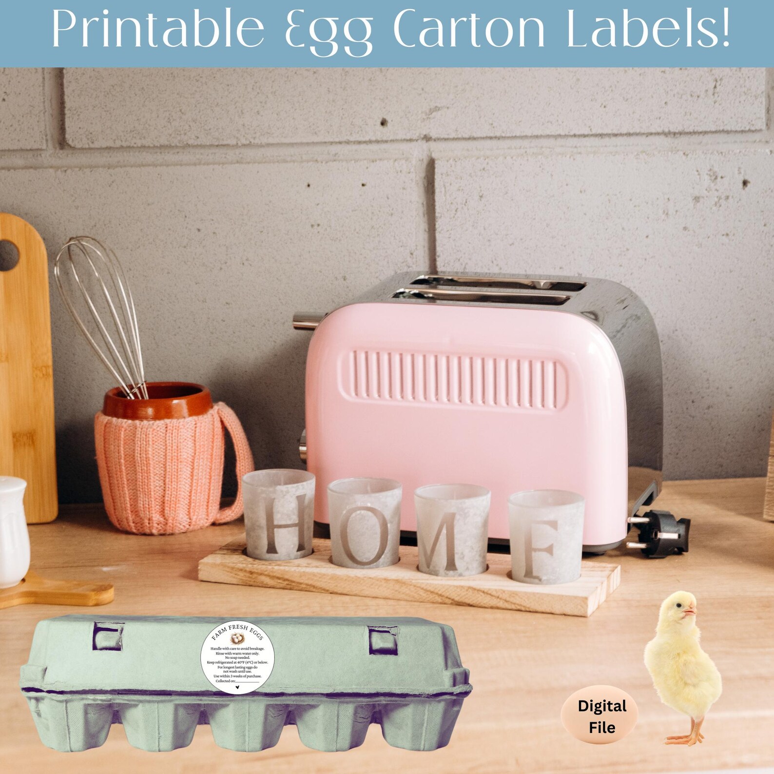 Egg Carton Labels Printable, Farm Fresh Egg Carton Labels, Egg Carton ...