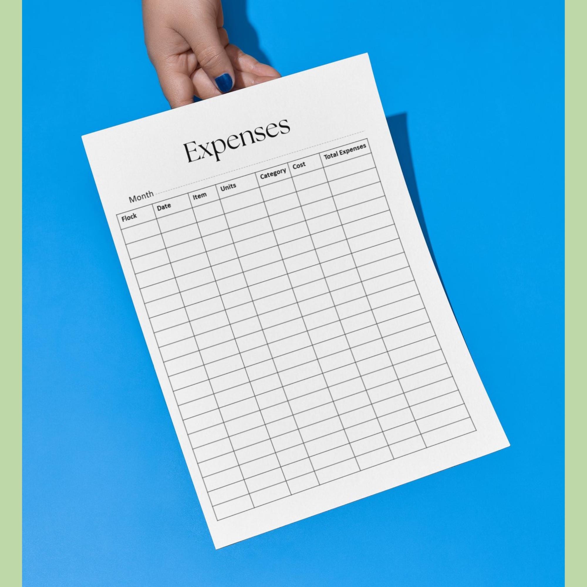 Printable Chicken Flock Expenses Log, Minimalist Style Log, Poultry ...