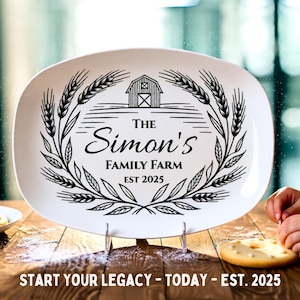 Gepersonaliseerde schotel Aangepaste naam en datum Ovaal dienblad Onbreekbaar Voedselveilig Made in USA Cadeau voor familiemijlpalen en bijeenkomsten