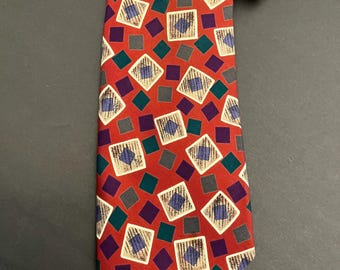 Robert Talbott Necktie - in Rust with Eggplant, Slate & Hunter - All Silk