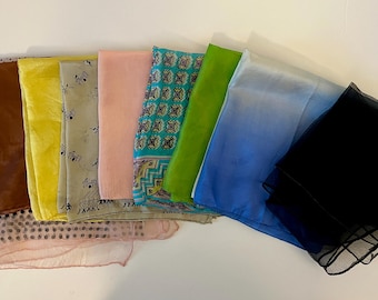 Vintage 60's Silk Neck Scarves - you pick, FREE SHIP