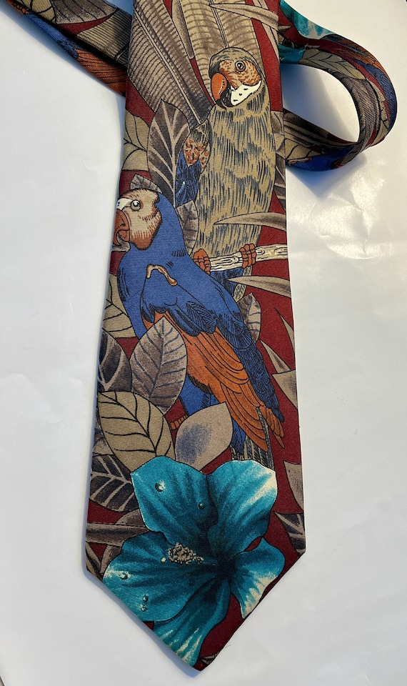 Tropical Birdies Silk Necktie