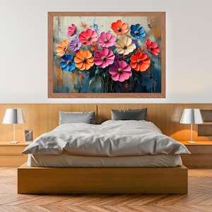 Vibrant Floral Printable Wall Art | Instant Download | Colorful High-Resolution Digital Print | Home Decor | Flower Wall Art for Living Room