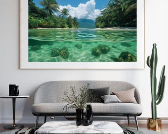 Tropical Beach Wall Art: Coastal Ocean Landscape (Digital Download)