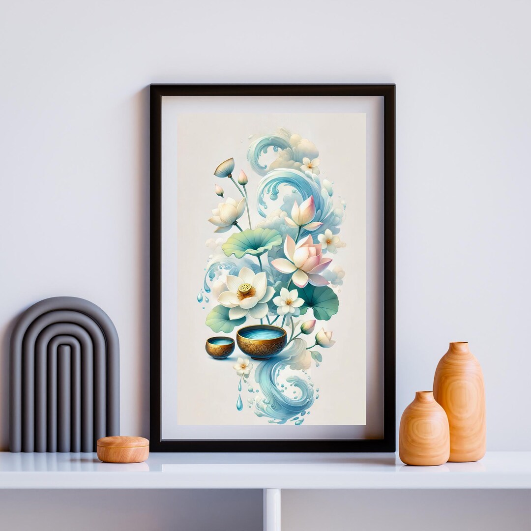 Printable Lotus Watercolor Art Thai Songkran Wall Decor Zen Digital Art Mindfulness Print Calm Spring Wall Art Instant Download - Etsy Japan