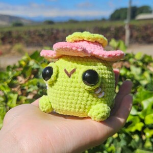 Frog with Flower Hat Crochet Pattern, Amigurumi Froggy PDF, Cute Garden Frog Tutorial, Kawaii Frog Plushie, English & Spanish Pattern