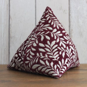 Fabric Doorstop, Doorstopper, Door Wedge, Door Stop in Deep Red and  Beige Leafy Fabric, Triangular, Pyramid Shape