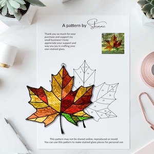Maple Leaf Suncatcher Stained Glass Pattern: DIY Home Decor (PDF Pattern)