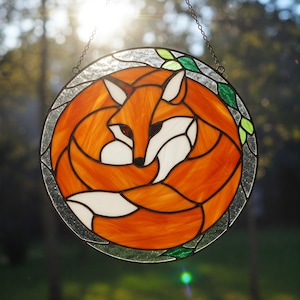 Fox Stained Glass Suncatcher Pattern: Modern DIY Home Decor (PDF Pattern)