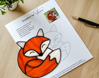 Stained Glass Fox Pattern: DIY Suncatcher (Digital Download)
