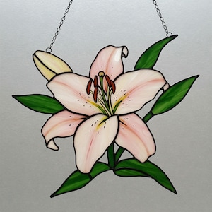 Lily Flower Suncatcher Pattern: Modern Stained Glass (PDF Pattern)