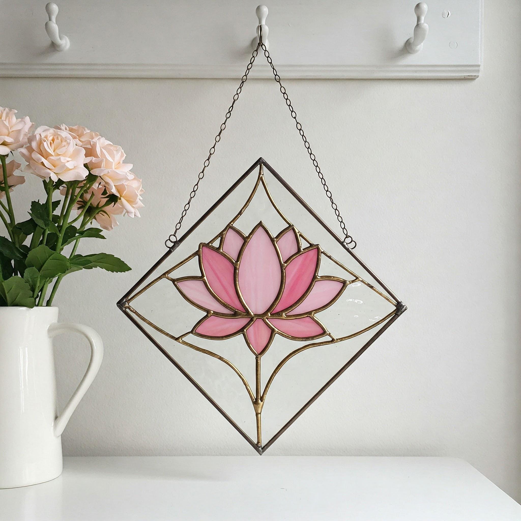 Lotus Flower Suncatcher Stained Glass Pattern: DIY Daisy Design (PDF)