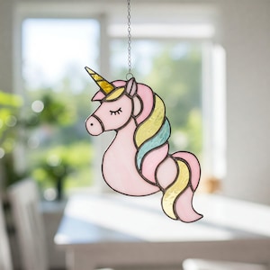 Unicorn Suncatcher Stained Glass Pattern: Colorful Home Decor (Digital Download)