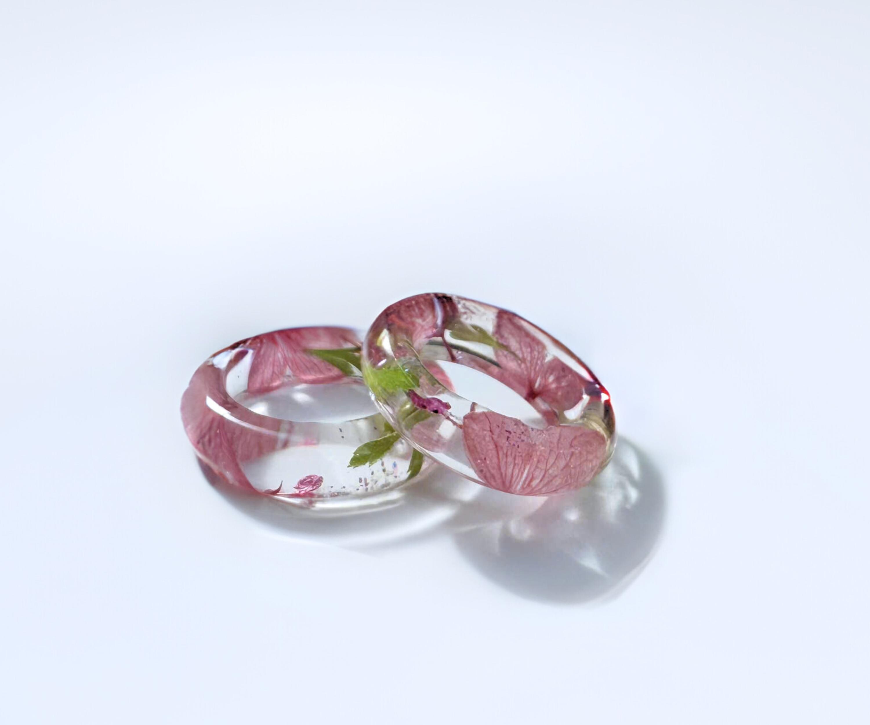 Custom Resin Ring, Cherry Blossom Ring, Ring for Her, Birthday Gift ...