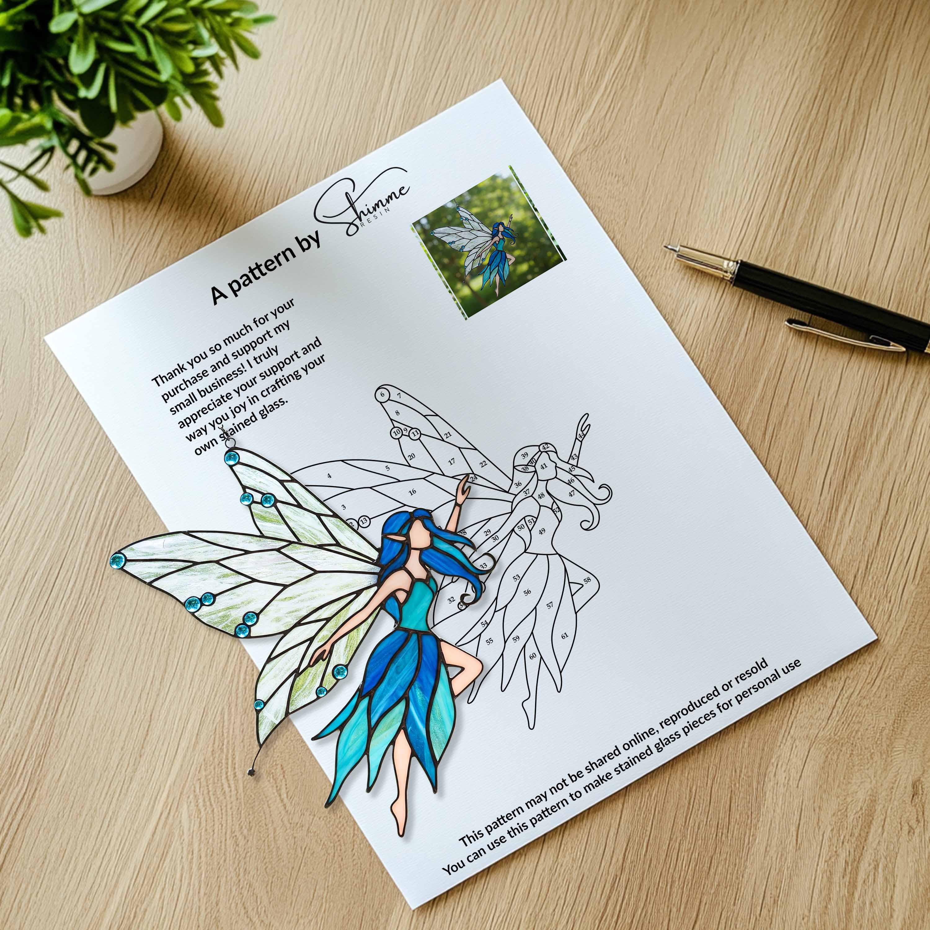 Fairy Stained Glass Pattern Digital Download, Fairy Stained Glass ...