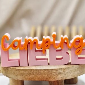 Fichier STL numérique comprenant une licence commerciale, un fichier 3D, un fichier d'impression 3D, une imprimante 3D, un fichier numérique, camping love, un fichier camping love, un lettrage 3D