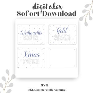 File SVG digitale inclusa licenza commerciale, regalo in denaro per file laser, file laser Natale, file laser Natale, Natale SVG, denaro natalizio SVG