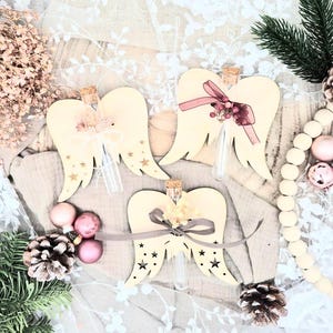 File digitale SVG inclusa licenza commerciale, decorazioni per alberi con file laser, file laser di Natale, decorazioni per alberi di Natale in formato SVG, ali d'angelo con file laser