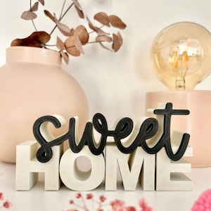 Digitale STL Datei inkl. Gewerbelizenz, 3D Datei,3D Druck Datei, Drucker 3D,digitale Datei,sweet home, Datei sweet home, 3D Druck Schriftzug