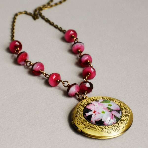 In the Pink Photo Locket Necklace by Happy Shack Designs