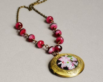 In the Pink Photo Locket Necklace by Happy Shack Designs